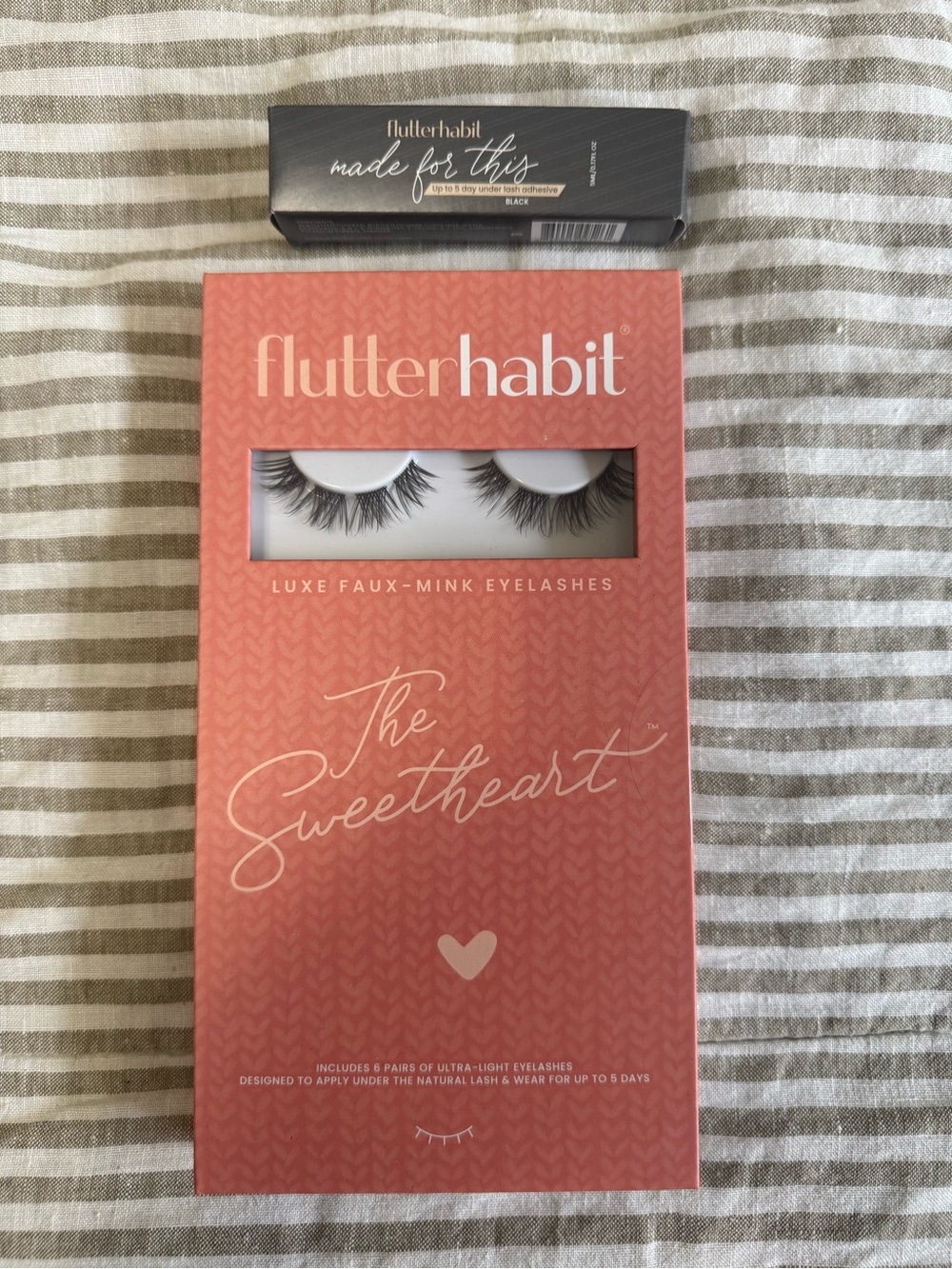 BNIB - Flutterhabit - The Sweetheart Eyelashes & Made For This Glue - Black
